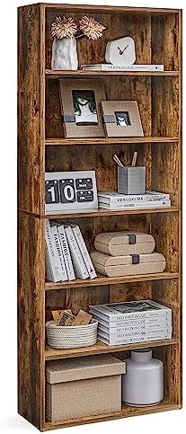 VASAGLE 6-Tier Bookshelf, Storage Organizer, 23.6 x 9.5 x 63.2 Inches