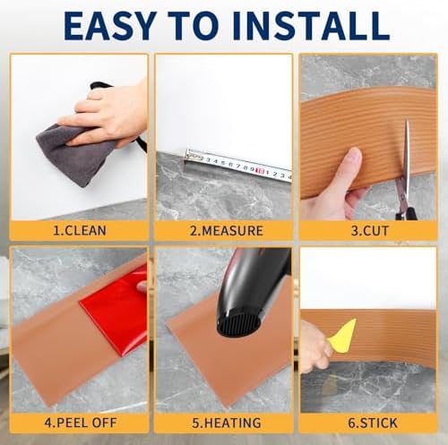 Vinyl Baseboard Molding Trim 4 Inch Peel and Stick Cove Base