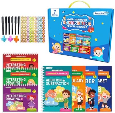 3D Magic Grooved Writing Practice for Kids - Reusable Handwriting Workbooks for Kids Ages 3-5 5-7, Preschool Learning Activities Tracing Books with Disappearing Ink, Easter Toys Gifts for Boys & Girls