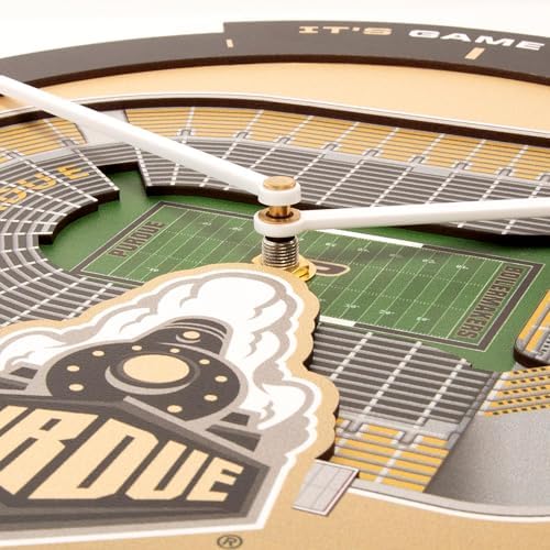 YouTheFan NCAA Purdue Boilermakers FB StadiumView 3D Wall Clock