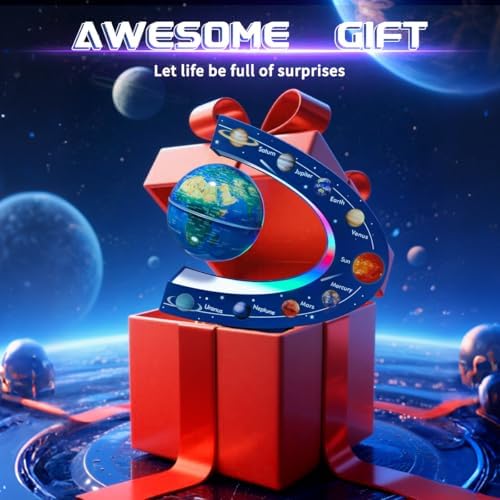 Magnetic Levitating Floating Globe with 7 Colored Lamp, Cool Tech Gadgets Gifts World Globe for Men Father Boys Girls Kids, Birthday Gifts Home Office Desk Decor Display Frame