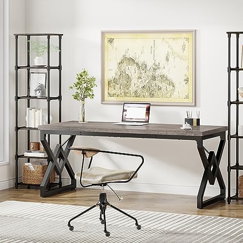 Tribesigns 63 inch Executive Desk, Industrial Computer Desk for Home Office