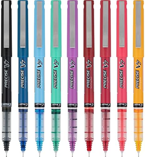 PILOT Precise V7 Rollerball, Limited Edition Assorted Colors, Pack of 9