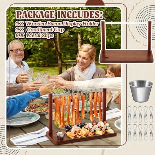 Acacia Wood 15.8 x 7.2 x 10.6 Inches Bacon Display Rack Wooden Bacon Tray