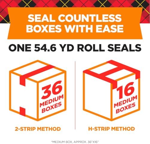 Scotch Long Lasting Storage Shipping Packaging Tape, 1.88" x 38.2 yd, 1 Roll with Dispenser (3650S-RD-ESF) (Pack of 2)
