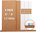 Cork Bulletin Board 17"x8" - 1/2" Thick Cork Board Tiles Frameless Cork Tiles, Self-Adhesive Corkboards Wall Decor with a Box Bonus Pushpins (6pack) for Office, School and Home