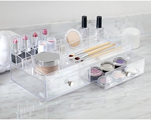 iDesign 3 Plastic Vanity, Compact Slim Storage Organization Drawers Set for Cosmetics, Dental Supplies, Hair Care, Bathroom, Dorm, Desk, Countertop, Office, 6.5" x 7" x 5"