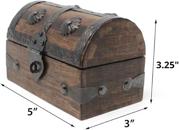 Nautical Cove Treasure Chest Keepsake and Jewelry Box Wood - Decorative Treasure Box