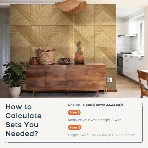 BUBOS 6-Pack Acoustic Panels, Wood Grain Sound Absorbing Panels, 23.6x23.6
