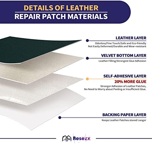 Leather Repair Patch Tape Kit, Self Adhesive Leather Repair for Furniture, Couch, Sofa, Car Seats,Office Chair,Vinyl Repair Kit.30inx16in