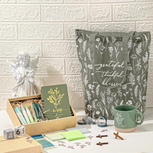 Reallnaiv Housekeeping Mug Bag Notebook Highlighter Pen Note, Green