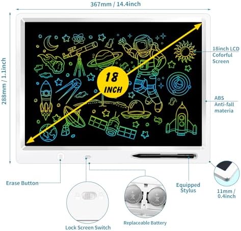 18 Inch LCD Writing Tablet Large Drawing Board with Ruler