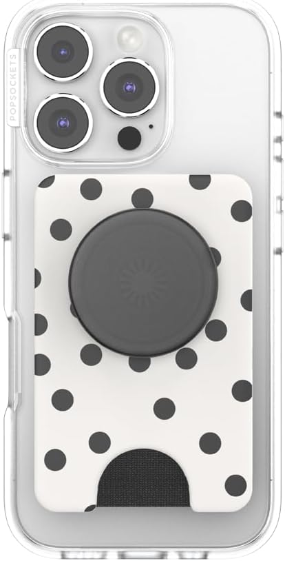 PopSockets Phone Wallet for MagSafe with Grip- Spotlight Dots | PopWallet, Holds 3 Cards, Magnetic, Removable, Secure, Phone, Women, Electronic Accessories, For iPad/Kindle/iPhone/Android