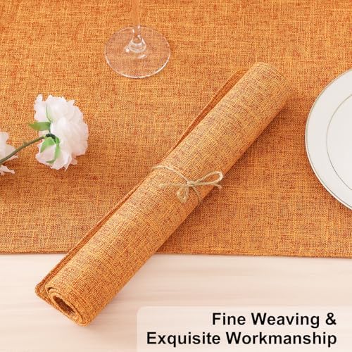 Homaxy Cloths Placemats for Dining Table Set of 4, 13" x 19", Orange