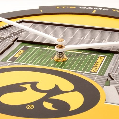 YouTheFan NCAA Iowa Hawkeyes StadiumView 3D Wall Clock