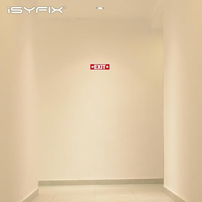 iSYFIX Exit Signs - 12 Pack 12x4 Inch Directional Right & Left Arrow Signs, 40 mil Polystyrene Plastic, UV Laminated, Scratch & Fade Resistant, Waterproof - Ideal for Office, Theater, School, Business