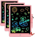 Bravokids 10 Inch LCD Writing Tablet for 3-8 Year Olds - Electronic Drawing Pad and Doodle Board as Educational Birthday Gifts for Girls and Boys (Pink) (Pack of 3)
