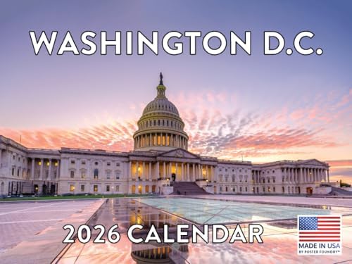 Washington DC Calendar 2026 Wall 12 Month Monthly DC Scenic Souvenirs Themed Gifts | American Made In The USA