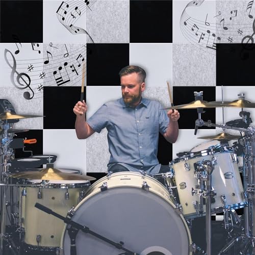 18 Pack Acoustic Panels-12"X12"X 0.4"Soundproof Wall Panels, White Sound Absorbing Panel,High-Density Sound Dampening Panels Acoustic Treatment for Home Studio
