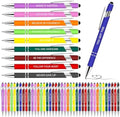 50 PCS Motivational Bulk Pens with Stylus Tip Gifts Black Ink