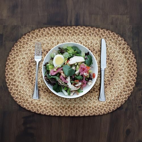 Homespice Cookie Dough Jute Braided Placemats, Oval 13x19 Set of 4