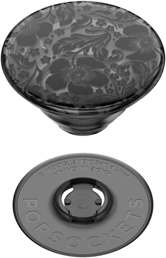 PopSockets Adhesive Phone Grip, Holder- Black Lace | Secure Comfortable Hold, Anti-Drop, Kickstand, Plant, iPad, Removable, Popper
