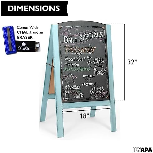 Ilyapa A Frame Chalk Board Easel Sign 18x31.5 in - Sandwich Signs Outdoor
