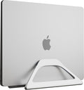 Aluminum Vertical Laptop Stand with Gravity Auto-Lock – Adjustable Laptop Holder Vertical fits MacBook Pro/Air, Chromebook & Gaming Laptops up to 17.3" – Space-Saving Desktop Dock - Silver