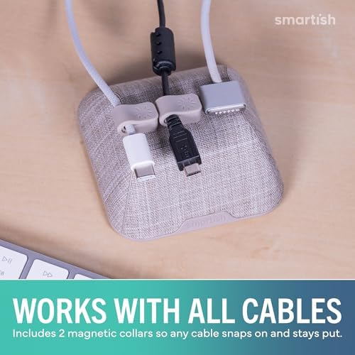 Smartish Magnetic Cord Holder, Cable Wrangler, Nightstand & Desk Organizer