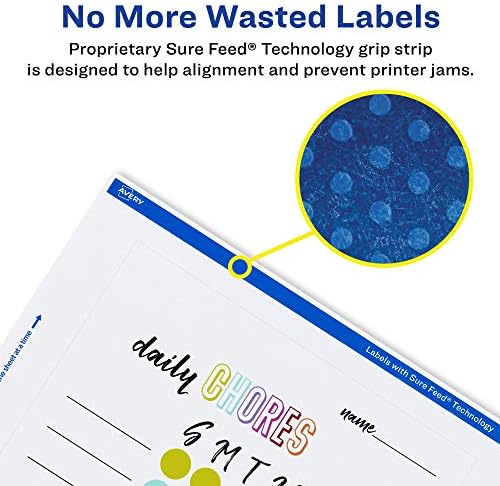 Avery® Printable Durable White Rectangle Labels, Sure Feed® Technology, 5" x 7", Waterproof Labels, Laser & Pigment-Based Inkjet Compatible, 50 Total, Great for Product Branding, Marketing, and More