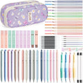65PCS Aesthetic School Supplies Back to School Supplies Cute Stationary Set | College Essentials Kit with Pencil Case, Pastel Highlighters Gel Pens Mechanical Pencil Set 0.5 0.7 & 2.0mm for Student Girls
