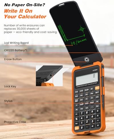 ROATEE Construction Calculator with Notepad for Contractor Home Project