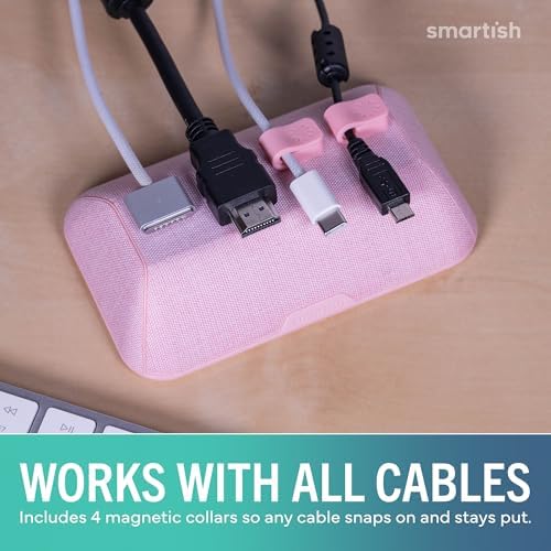 Smartish Magnetic Cord Holder, Bigger Cable Wrangler, Office Desk Organizer