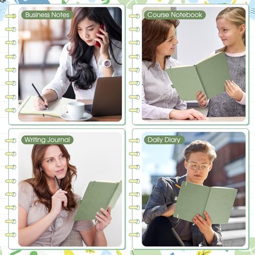 Laumoi 14 Pack Hardcover Lined Journal Notebooks Bulk,Sage Green,A5