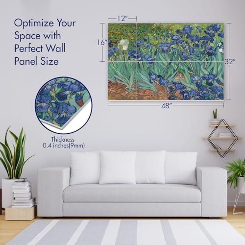 PINWELIFE® Masterpiece Acoustic Art Panels, 8-Pack 12"×16" Sound Absorbing Panels, Decorative Acoustic Wall Art, Noise and Echo Cancelling for Home Studio/Office, Nano Tape Included