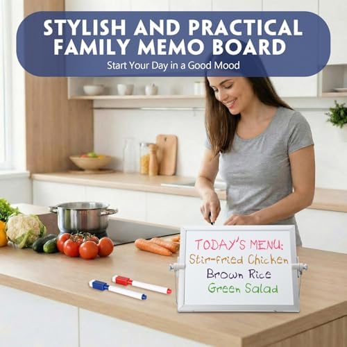 AmazingSpark 4 Pcs Small Dry Erase White Board with Stand 12 x 8'', White