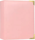 Hardback Leather 3 Ring Binder, 1.3 Inch D Ring, Three Ring Binders Fits 8.5" x 11", Corner Protectors, PU Leather Cover, for Photo Album, Home, Professional Office & School Supplies, Pink