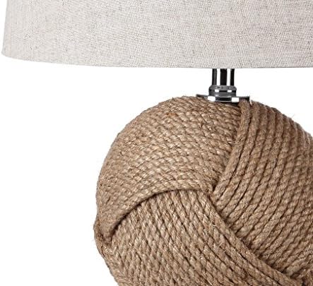 JONATHAN Y Monkey's Fist Knotted Rope LED Table Lamp 24", Brown