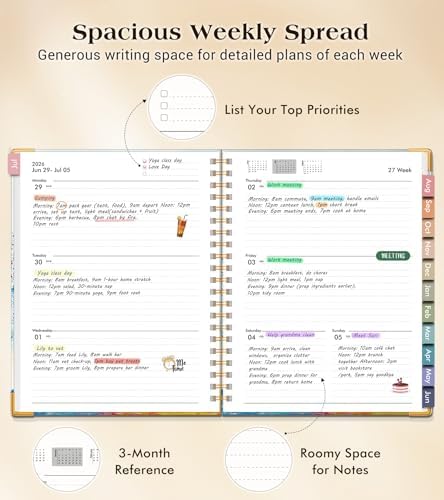 Academic Planner 2026-2027, Hardcover Weekly and Monthly Calendar Planner from July 2026 - June 2027, 6.1" x 8.2" A5 Daily Agenda with Tabs, College School Organizer for Student Teacher, The Tree of Life in Oils
