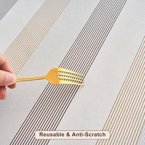 LIBERECOO Heavy Duty Vinyl Tablecloth with Flannel Backing Waterproof Oil-Proof Plastic Table Cloth Stain-Resistant Wipeable Rectangle or Square Table Cover for Indoor and Outdoor 60 x 84 Inch