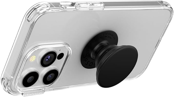 PopSockets Adhesive Phone Grip, Holder- Black | Secure Comfortable Hold, Anti-Drop, Kickstand, Black, Electronic Accessories, For iPad/Kindle/iPhone/Android