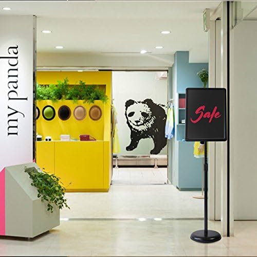 HUAZI Sign Holder Pedestal Sign Stand 8.5x11 inches with Base for Floor Vertical & Horizontal View Displayed,Snap-Open Frame with Safety Corner Outdoor,2 Pack