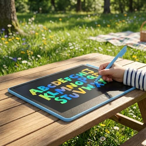 16 Inch LCD Writing Tablet for Kids 2 Pack, Large Drawing Board Doodle Pad, Colorful Screen Erasable Sketch Tablet, Travel Toys and Reusable Learning Gift for Boys Girls (Blue)