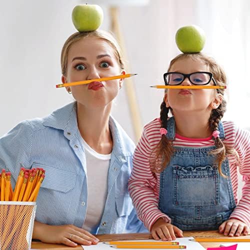 Zhehao 1200 Pack #2 HB Pencils Bulk, Yellow Wood Cased Unsharpened Pencils with Erasers for Back to School Supplies, Classroom, Teachers, Students, Testing, Office