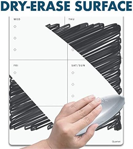 Quartet Magnetic Weekly Planner Dry Erase Board, 11" x 17", Small White Board for Fridge, Home School Supplies or Home Office Decor, Frameless, Includes 1 Dry Erase Marker (63540)