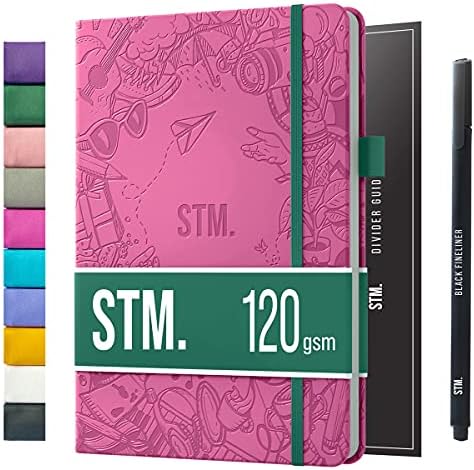 Bullet Dotted Journal Dot Grid Notebook | A5 Daily Journaling Notebooks for Personal Writing, Work, Women | 120gsm Thick Paper, Hard cover, Lay Flat Binding | 5x7 Journals Cuaderno Libretas de apuntes
