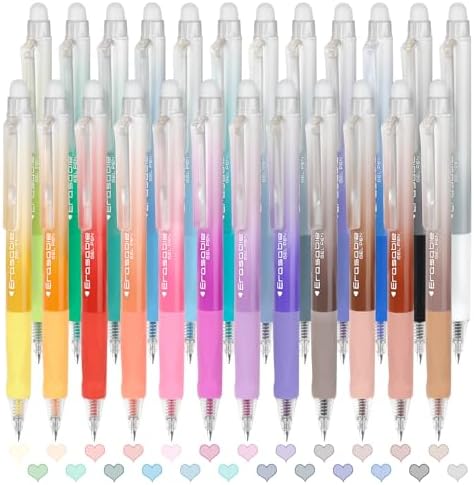 Solati 24 Colors Erasable Gel Pens, Fine Point 0.7mm Colored Erasable Pens, Make Mistakes Disappear, Assorted Color Inks for Writing, Journaling, Taking Notes, School Office Home (24 colors)