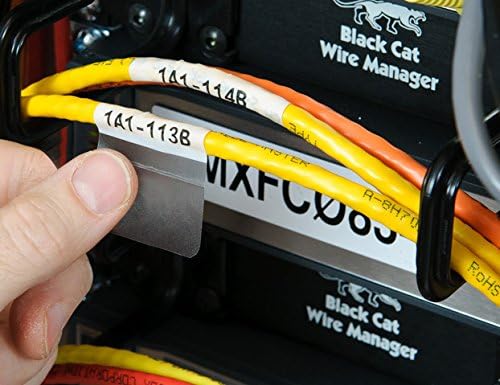Brady Authentic (M21-1250-427) Self-Laminating Wire Wrap for Control and Electrical Panels, Datacom Cable, Black on White- For M210, M210-LAB, M211, BMP21-PLUS and BMP21-LAB Printers, 1.25" W 14' L
