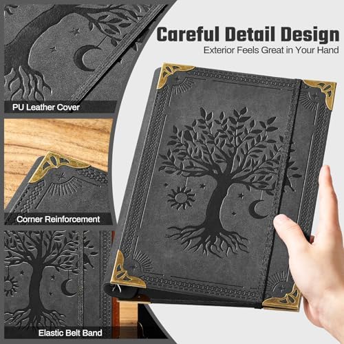 Ovesmusl PU Leather A5 Binder 6 Ring Refillable Journal Cover 6.8”x9.2”