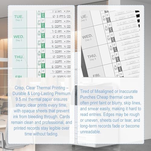 300 E8 Thermal Time Cards, Compatible with Lathem 2100HD & 800P Time Clocks